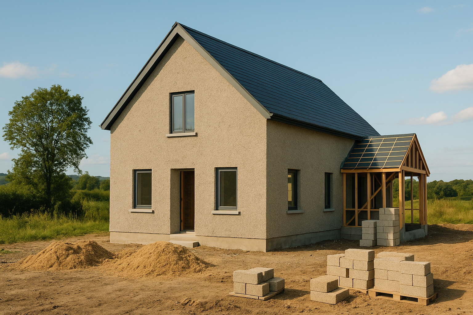 Hemp fields used for sustainable building materials